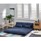 Urbana Japanese Futon Lounge 3-Seater Sofa Bed, Blue