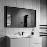 Aruvo Cstone Rectangle Composite Stone Bathroom Mirror Black 1200mm