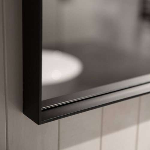 Aruvo Cstone Rectangle Composite Stone Bathroom Mirror Black 1200mm