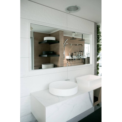 Aruvo Cstone Rectangle Composite Stone Bathroom Mirror White 1200mm