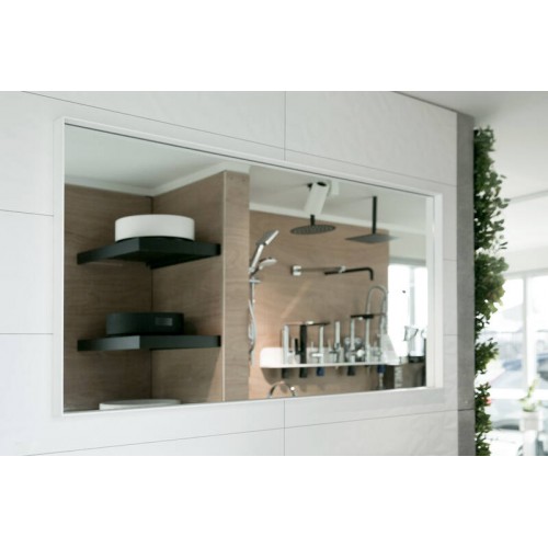 Aruvo Cstone Rectangle Composite Stone Bathroom Mirror White 1200mm