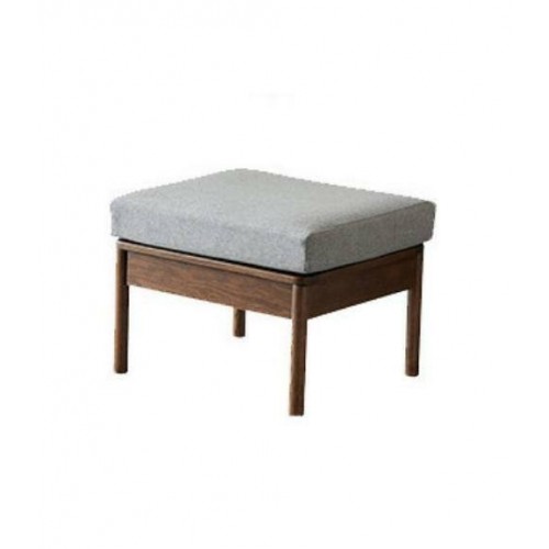 Solidwood Seattle Ottoman, 59x53CM, Grey/Dark Wood